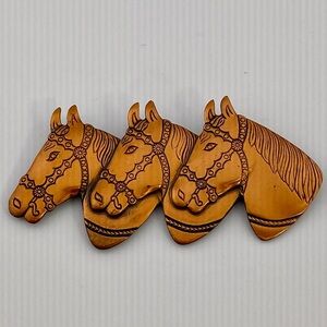 VINTAGE Copper Horse Brooch Pin